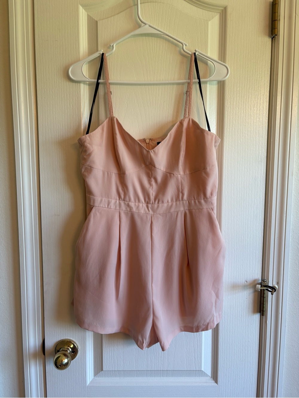 Forever 21 Light Pink Satin Cami Romper